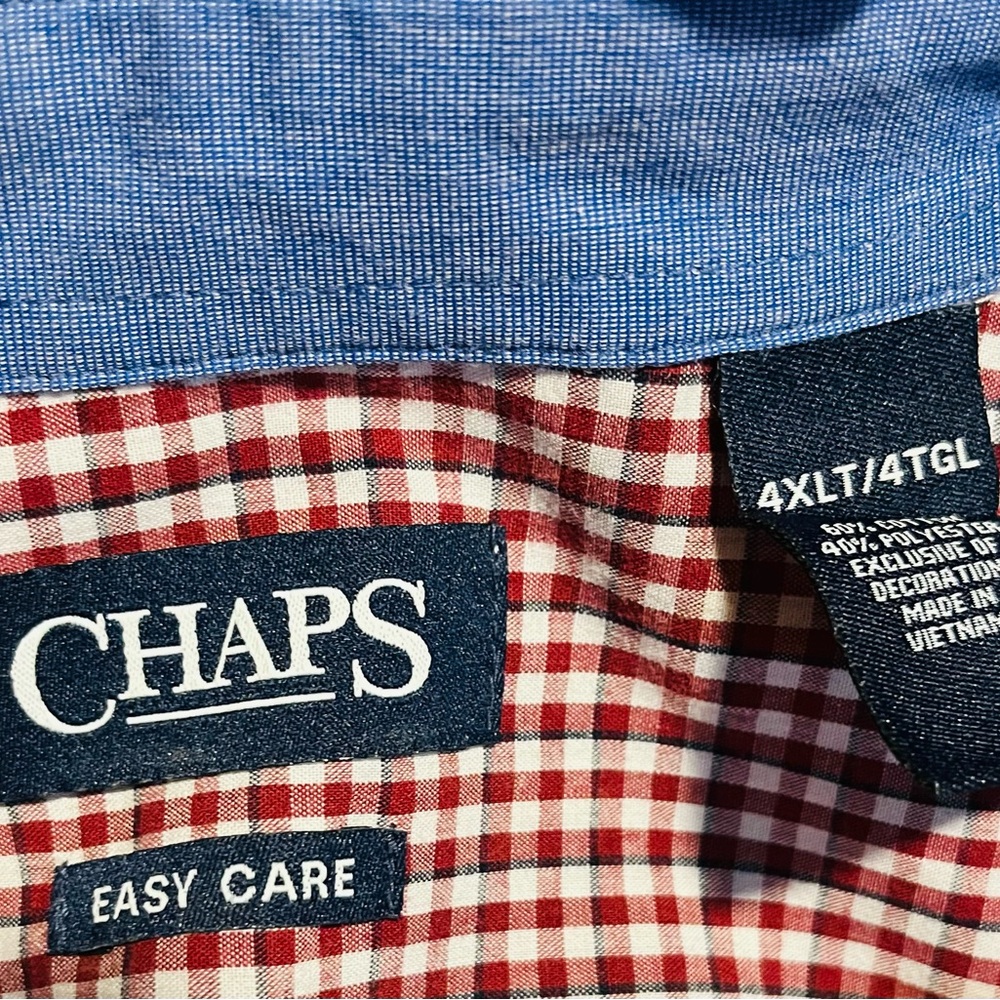 4XLT Chaps red plaid shirt